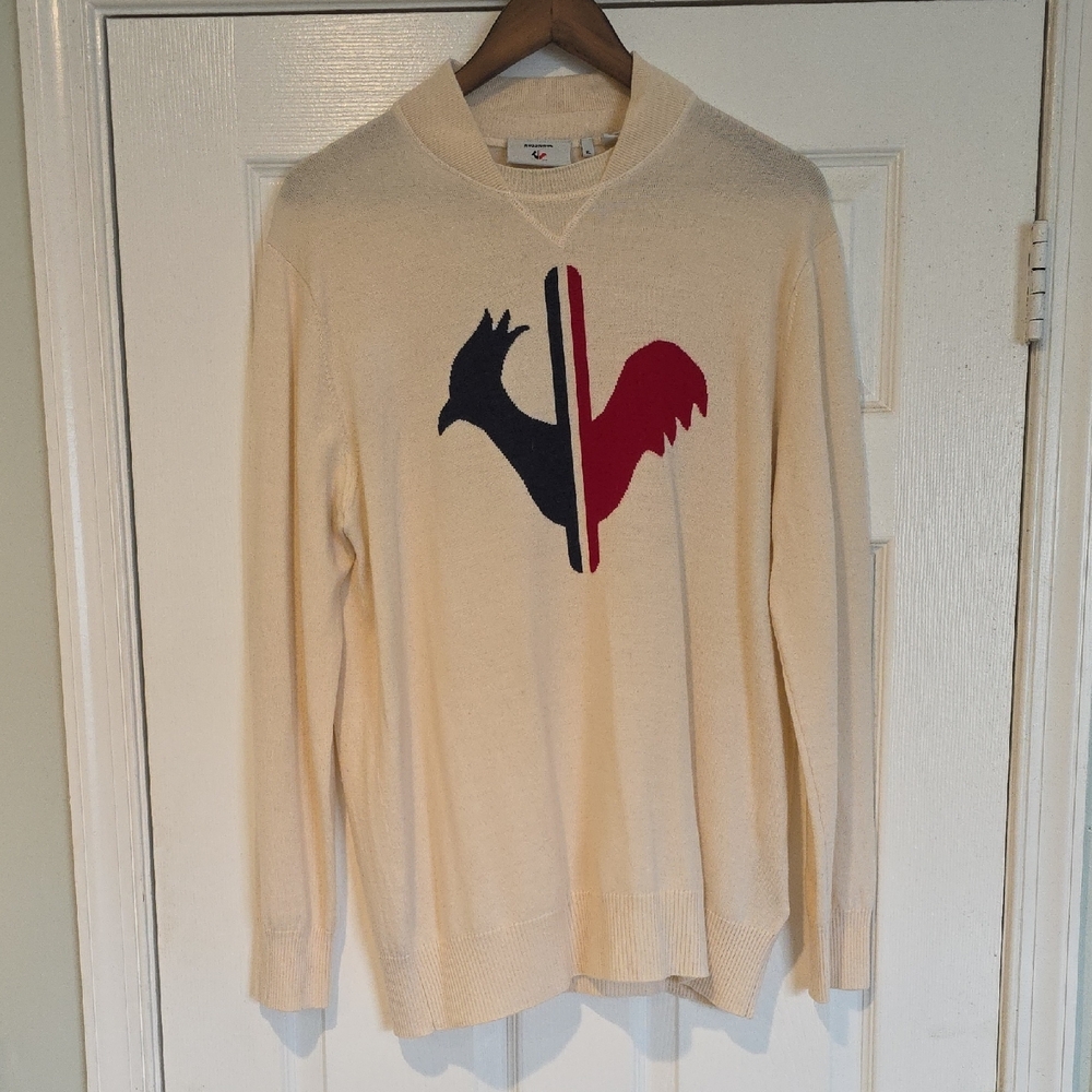 Rossignol Blue and Cream Crewneck Sweater with Graphic Design
